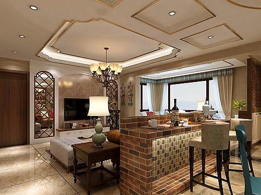 金手指装饰_万科公园传奇美式风格装修案例！