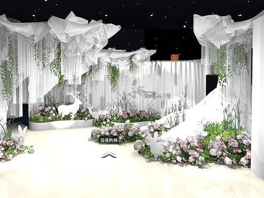 经典婚礼三位场景效果图