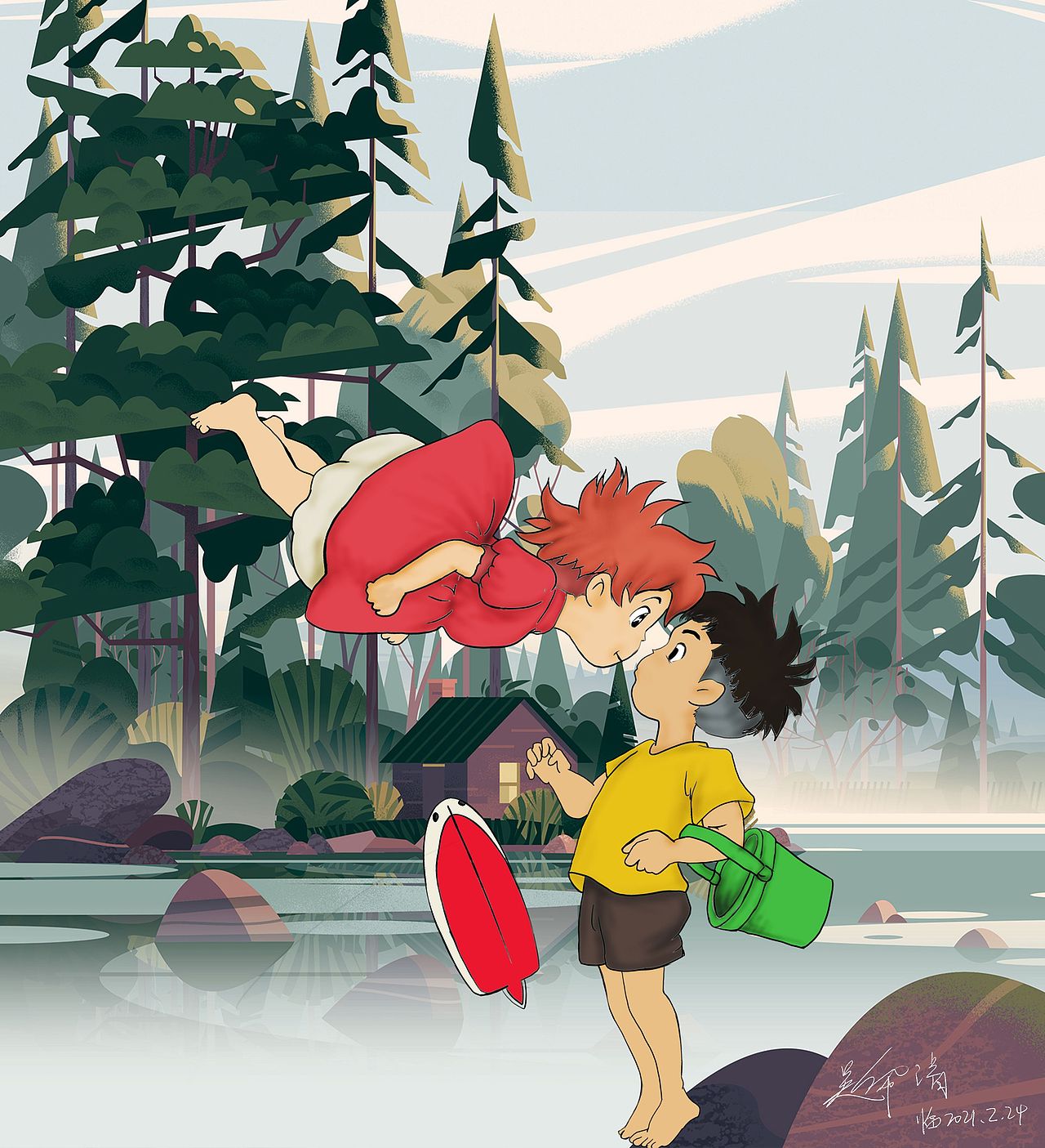 临摹悬崖上的金鱼姬（图ZMjUwNzExMDI0） - 绘本 - 站酷设计师phylliswu原创素材 - 站酷ZCOOL