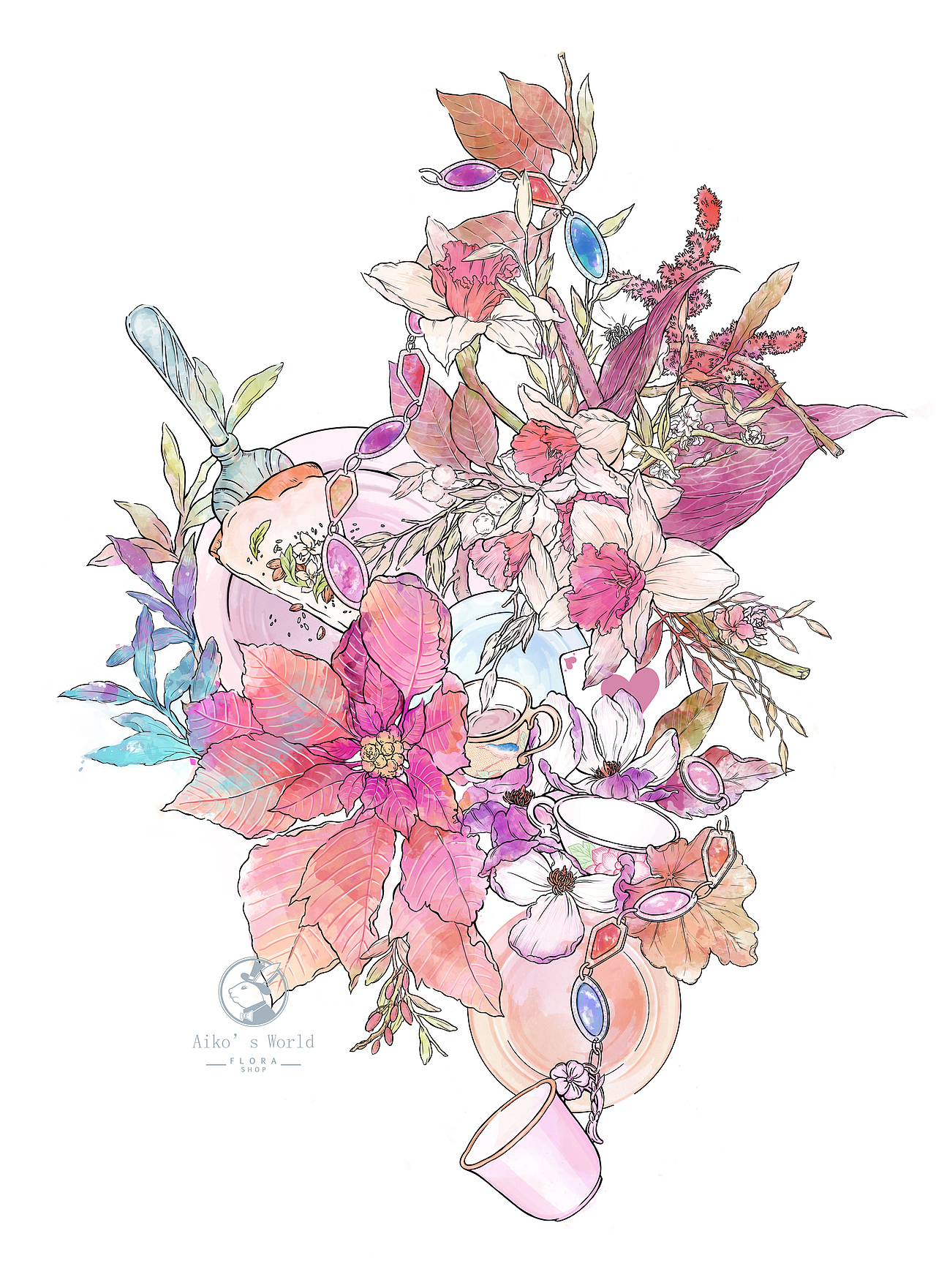 aiko的花事-插画（图ZODQxNjU1NDA=） - 商业插画 - 站酷设计师pengzhiy原创素材 - 站酷ZCOOL