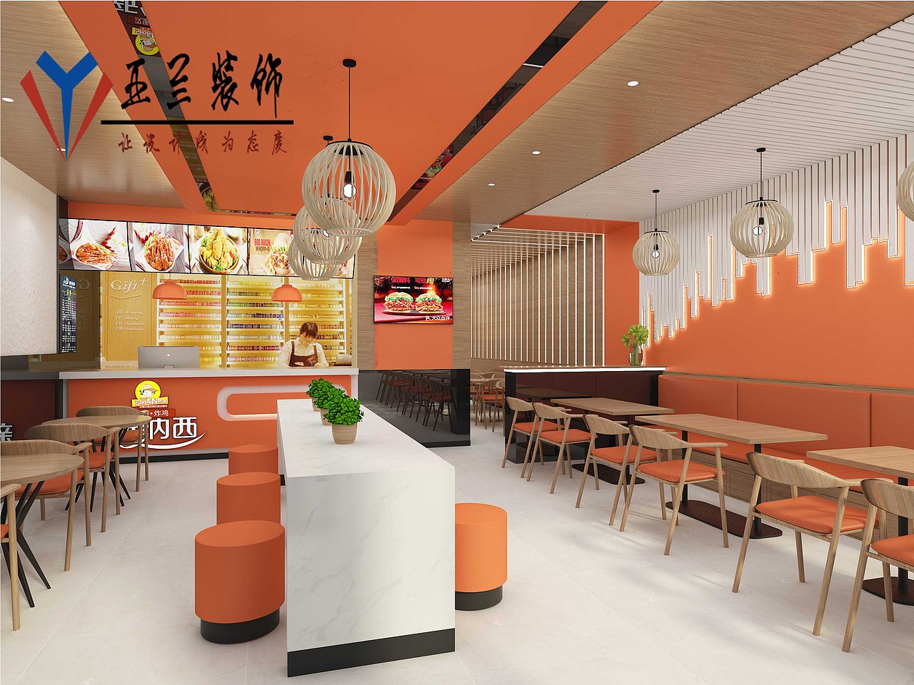 合肥小吃店装修,小吃店设计,香气扑鼻的小吃店装修