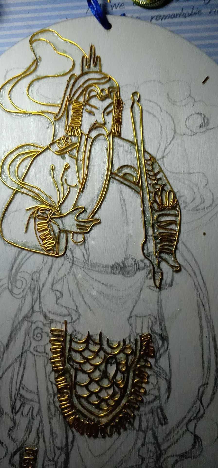 金丝沙画《门神》