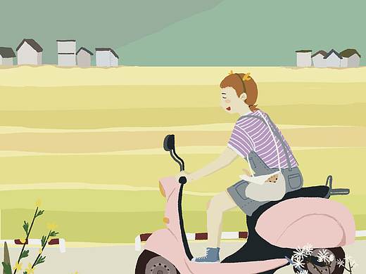 騎車去兜風（個人主頁-ZMzcyMDIxMTY=） - 商業(yè)插畫 - 站酷設(shè)計師AlianLee原創(chuàng)素材 - 站酷ZCOOL