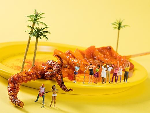 开工啦，站酷的食物狂欢节缩微摄影小人国摄影微缩摄影