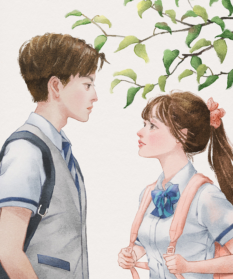 【插画-板绘】致青春系列（图ZMjA1MDk4NDcy） - 艺术插画 - 站酷设计师兰小小LAN原创素材 - 站酷ZCOOL