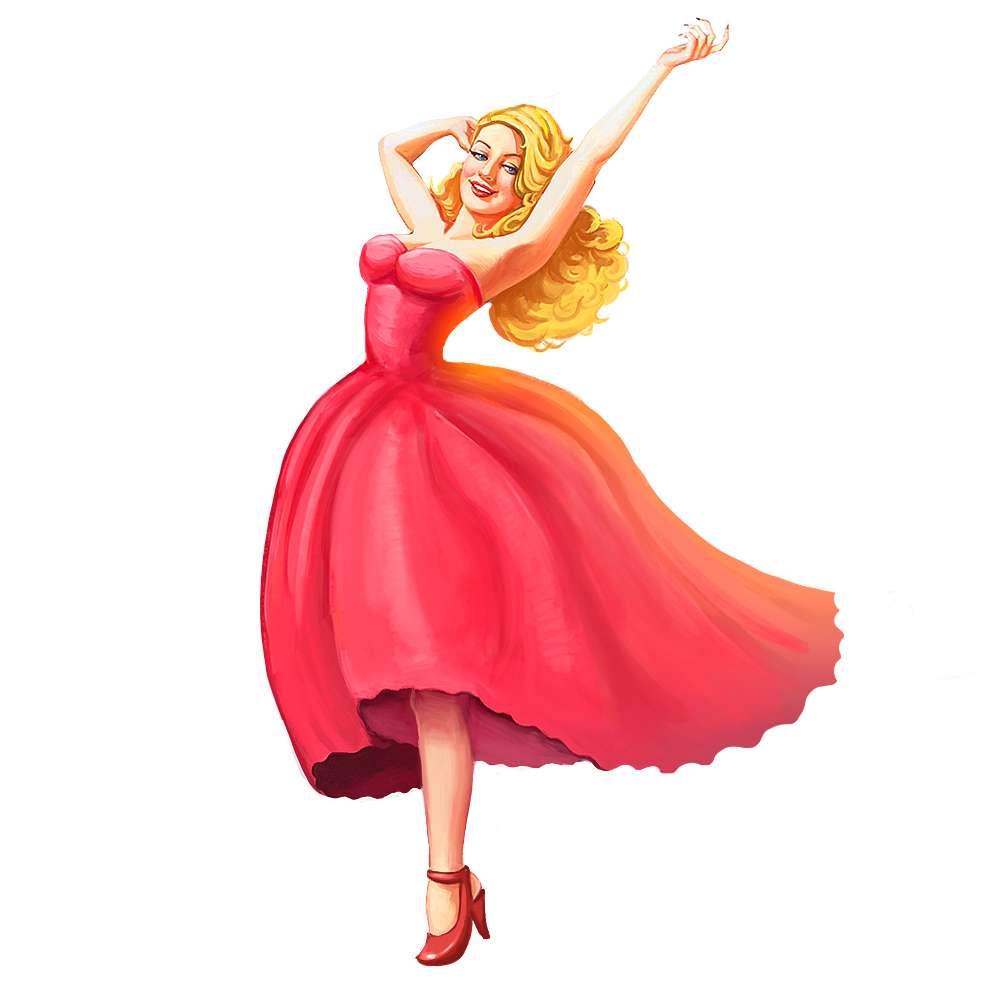 天猫国际复古女郎素材绘制