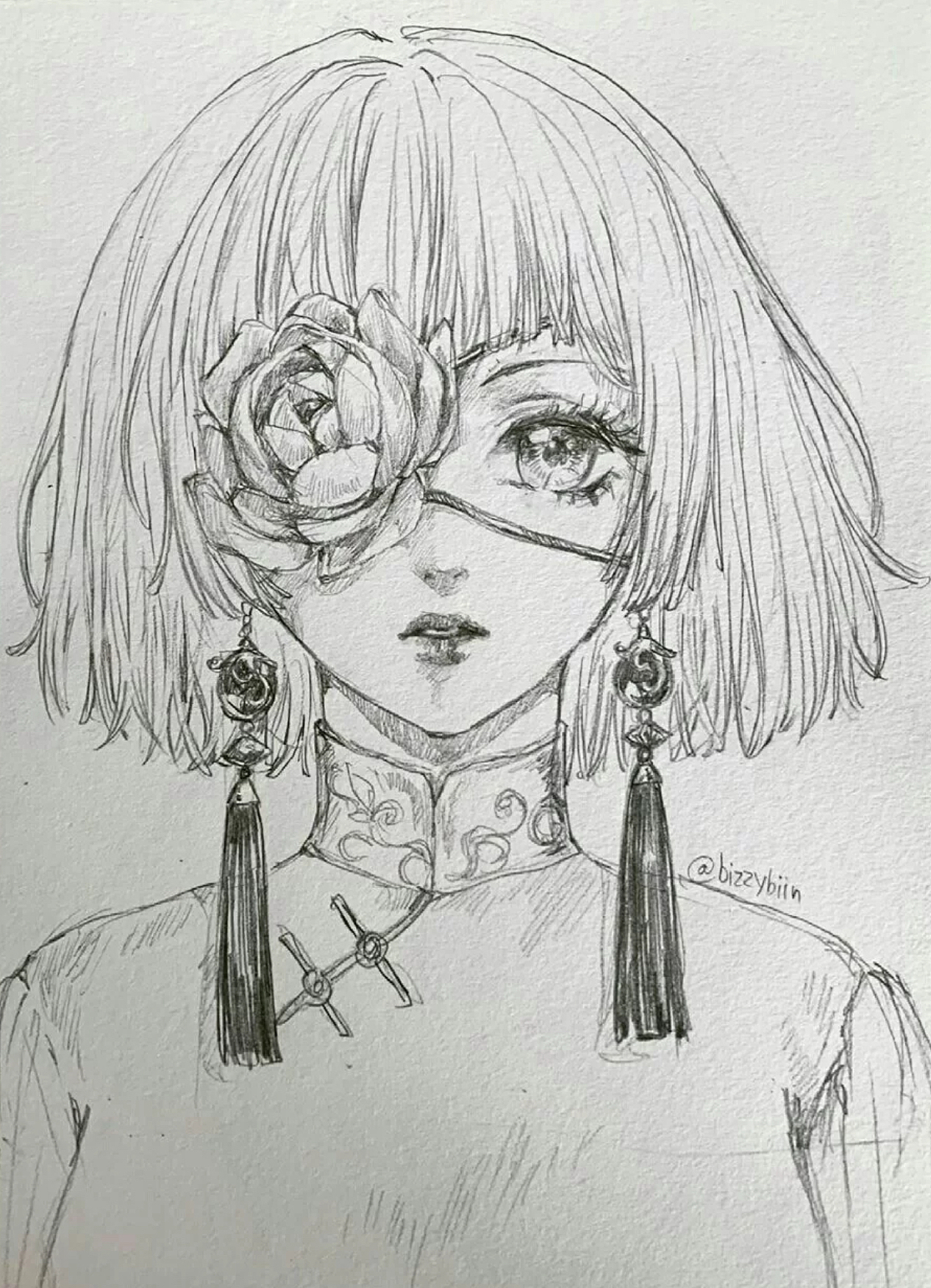 短发旗袍少女-漫绘