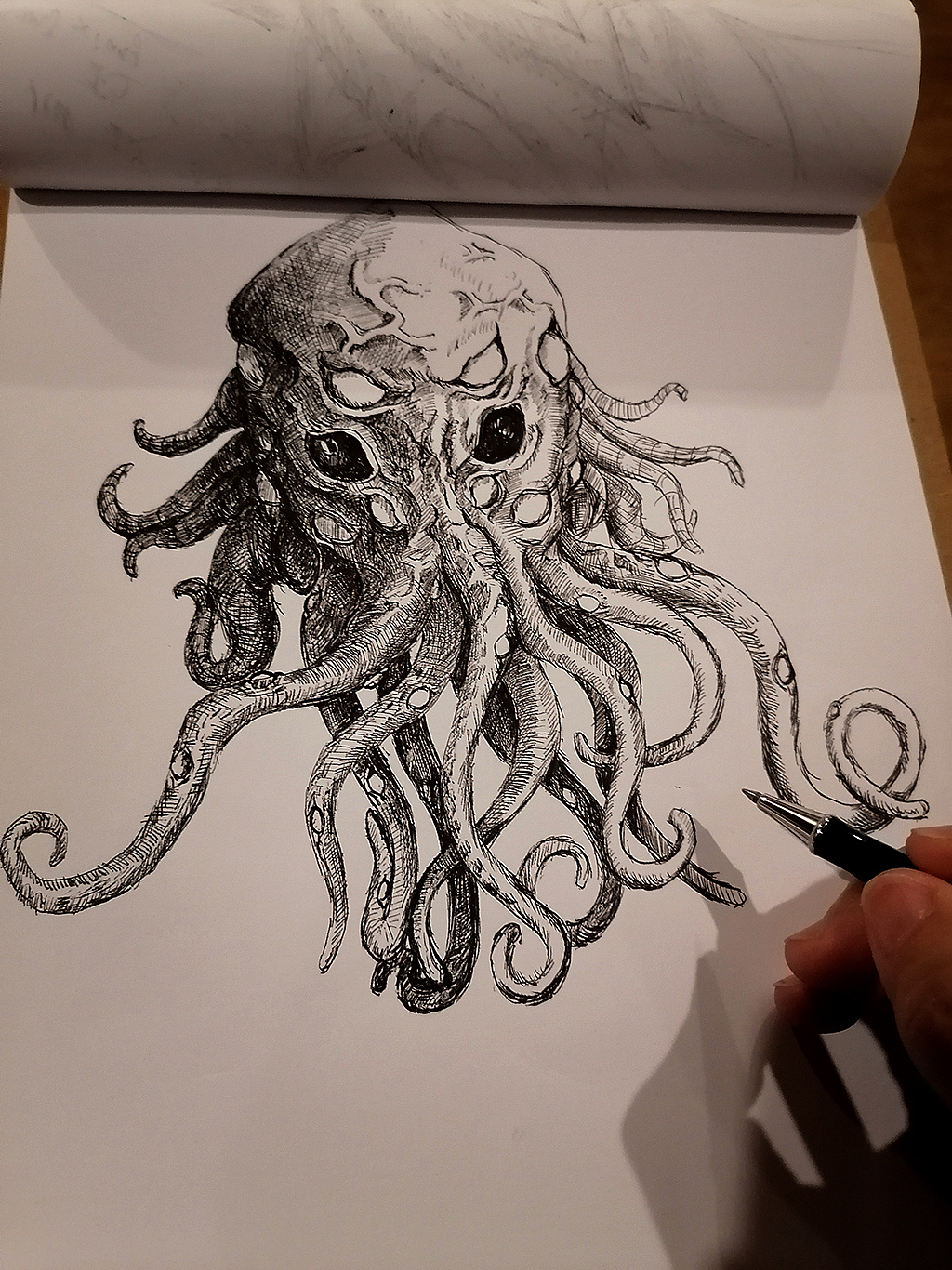 克苏鲁的呼唤中性笔手绘