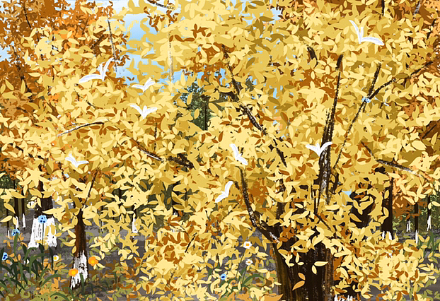 秋日中的浪漫（图ZMzIyMTkwNTA0） - 艺术插画 - 站酷设计师Banana的nana原创素材 - 站酷ZCOOL