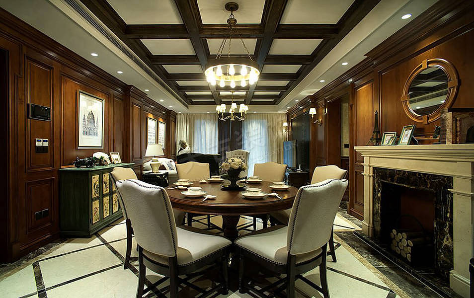 保利山庄海棠花园洋房装修案例-保利山庄美式风格设计（图ZMTM0NjY2ODMy） - 展陈设计 - 站酷设计师天古装饰7cm原创素材 - 站酷ZCOOL
