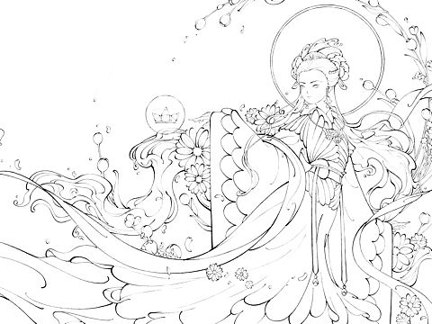 春日鬼神(线稿)