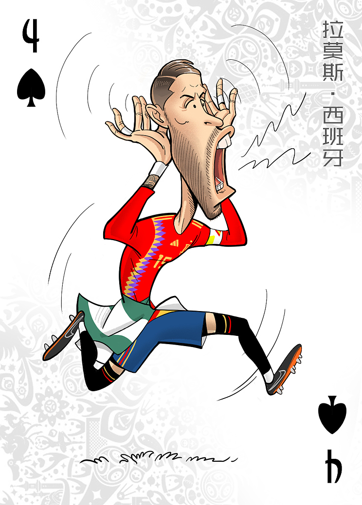世界杯杯球星漫画扑克设计（图ZMTE5Mjg0MDM2） - 商业插画 - 站酷设计师尚亚努扎伊原创素材 - 站酷ZCOOL