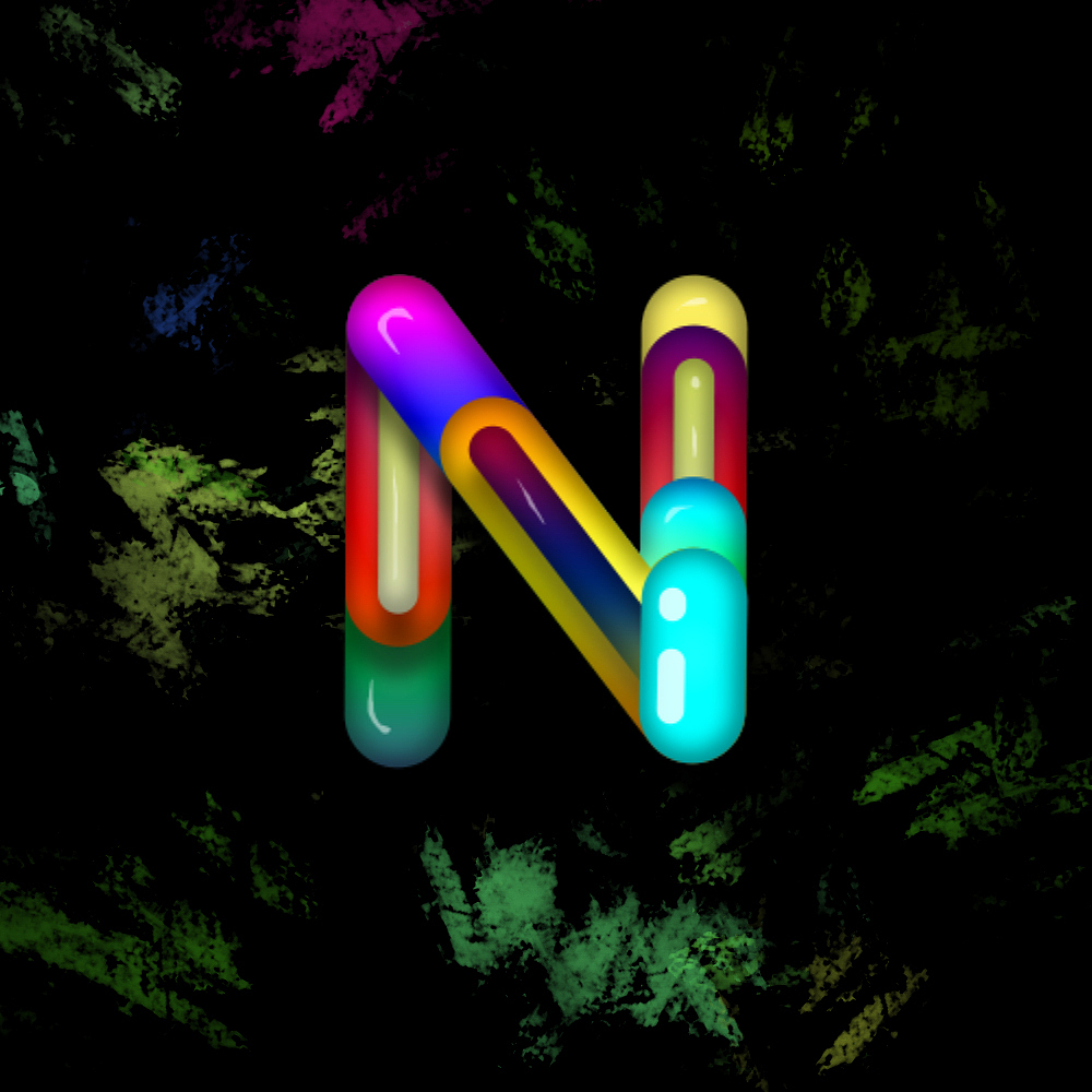 彩虹玻璃糖果字母