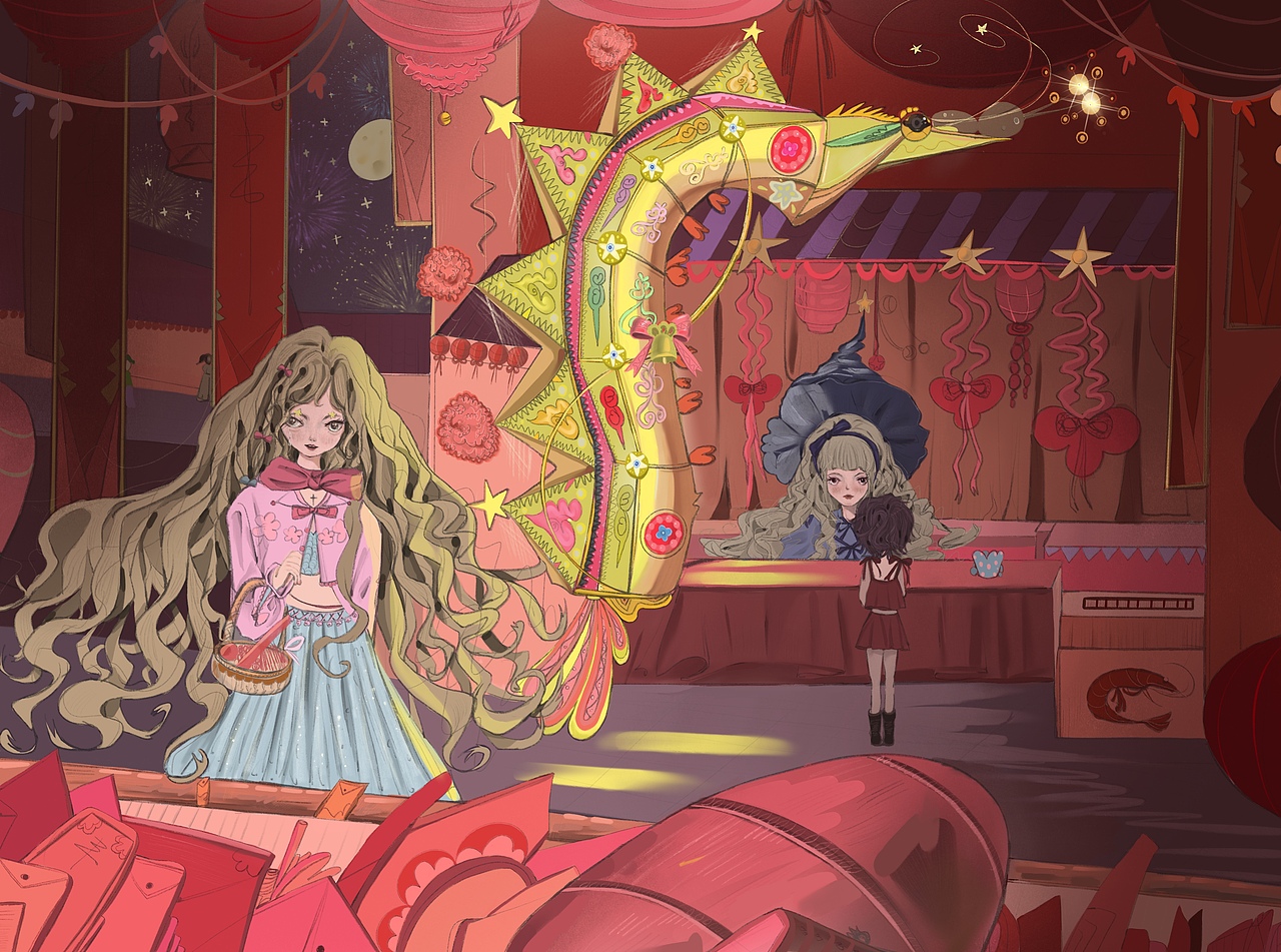 小魔女霓娜的花灯奇幻冒险（图ZMjU3ODAwMDY0） - 概念设定 - 站酷设计师霓娜塔原创素材 - 站酷ZCOOL