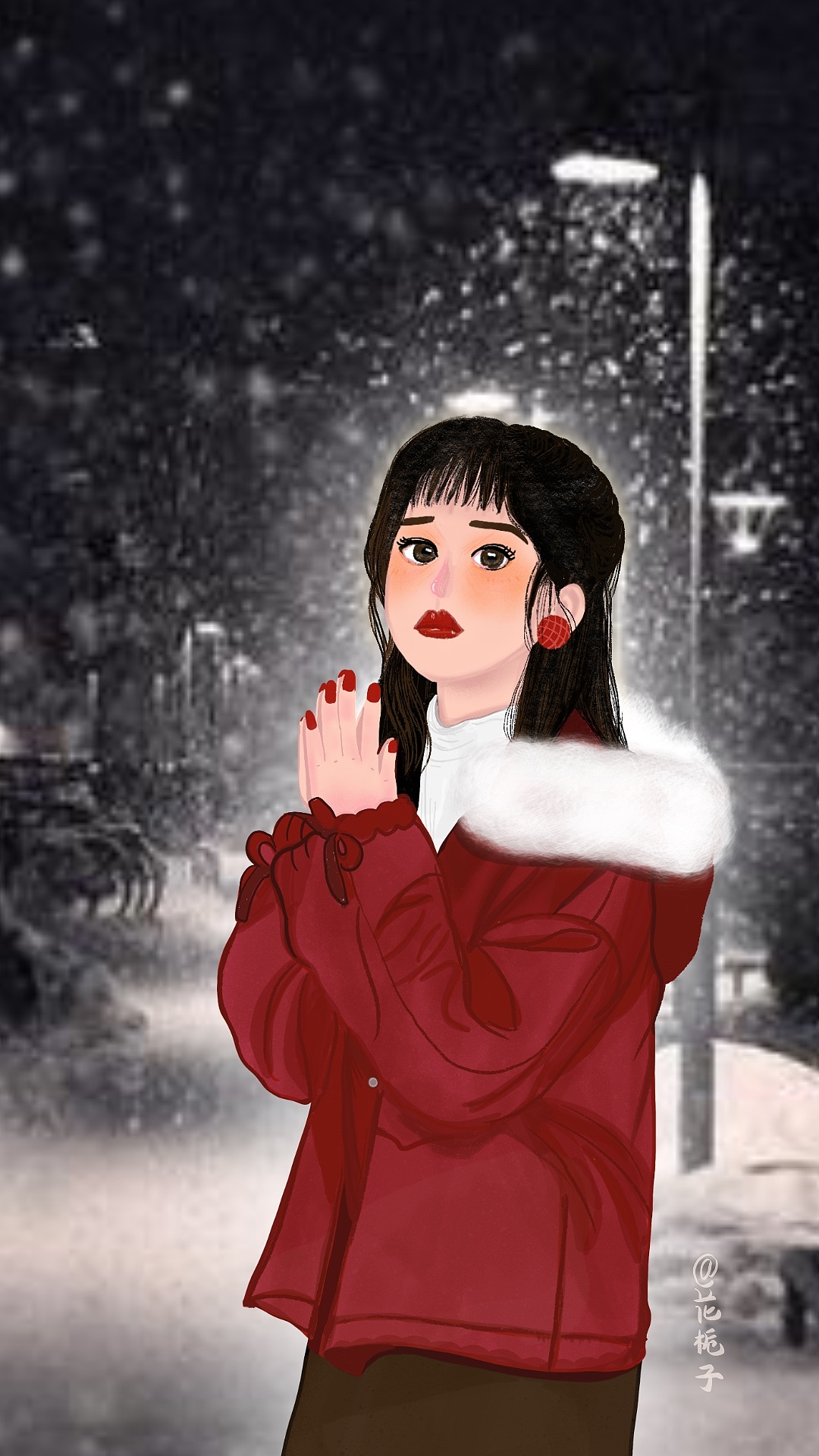 花栀子插画女生唯美头像女生头像