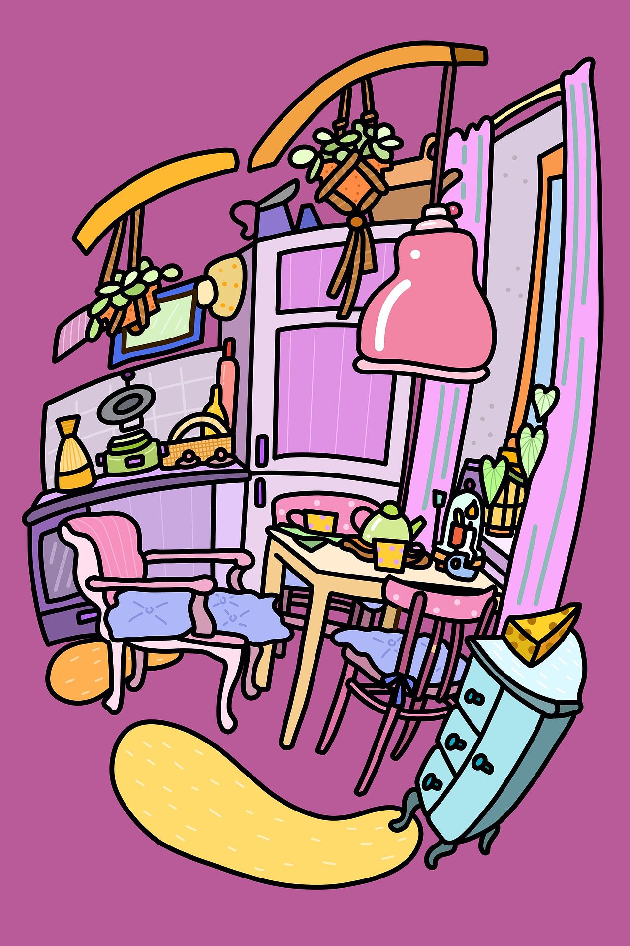 商业插画 | 《慢生活》（图ZMjg2NDU3NTg0） - 商业插画 - 站酷设计师Arie7cHi_原创素材 - 站酷ZCOOL