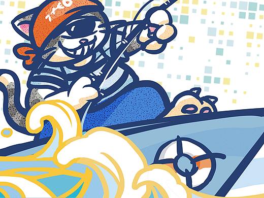 钓虾馆墙绘 练习作