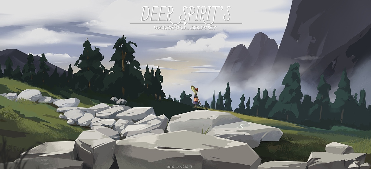 去山里看看（图ZMzE5MjMyOTI4） - 儿童插画 - 站酷设计师鹿灵DeerSpirit原创素材 - 站酷ZCOOL