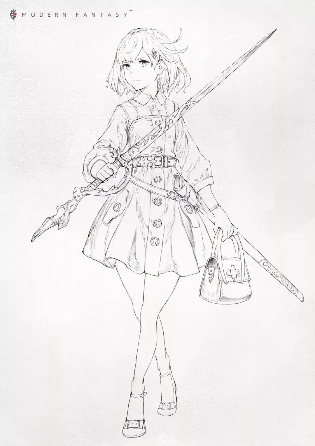 原画丨绘画丨插画线稿丨画师:草野シンタ