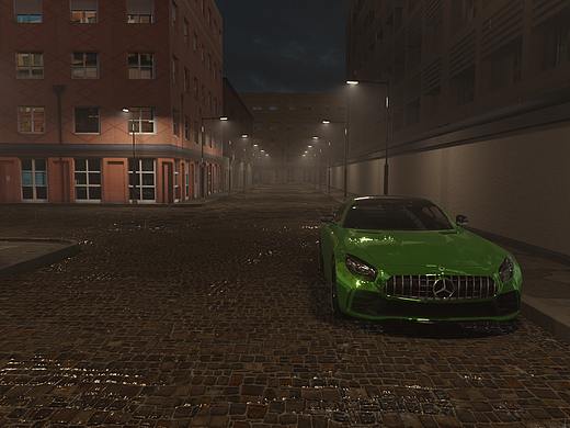 AMG-GTR 汽车渲染-雨景/Rainning（个人主页-ZNDgzNjkxODA=） - 交通工具 - 站酷设计师小比侠子原创素材 - 站酷ZCOOL