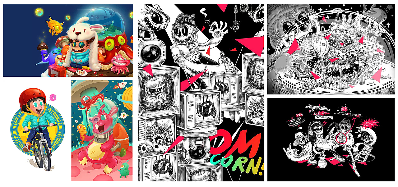 高中-大学作品回顾（图ZMjQ3MDczMzY=） - 商业插画 - 站酷设计师披萨边儿原创素材 - 站酷ZCOOL