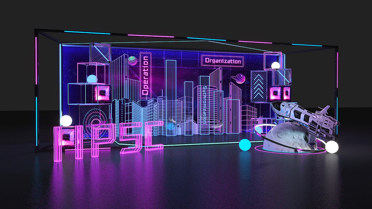 赛博朋克拍照打卡点|三维|场景|pronoun - 原创作品 - 站酷 (zcool)