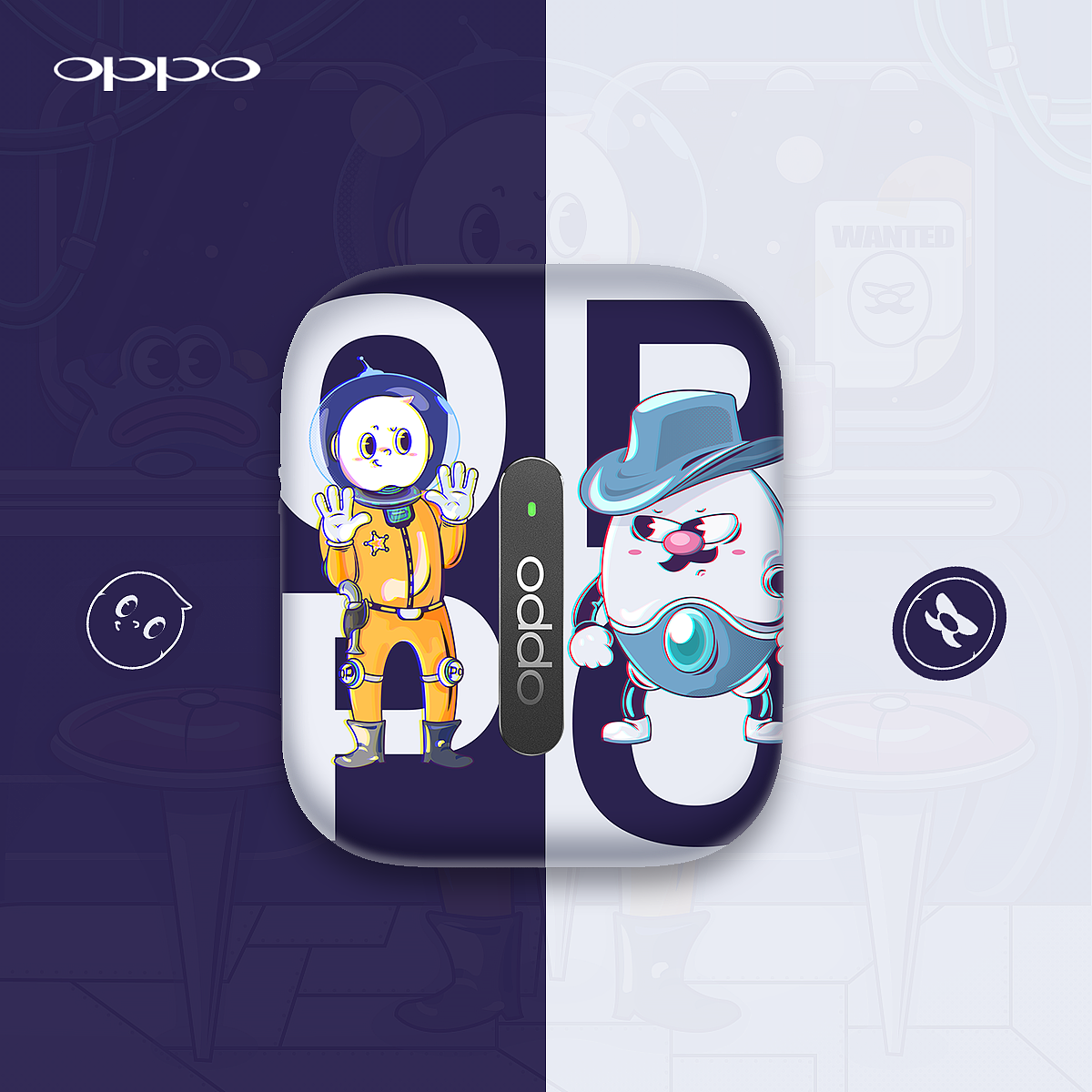 OPPO Enco free 耳机真有一套《小欧之宇宙赏金猎人》（图ZMTkxMjk5OTcy） - 图案 - 站酷设计师空中见原创素材 - 站酷ZCOOL