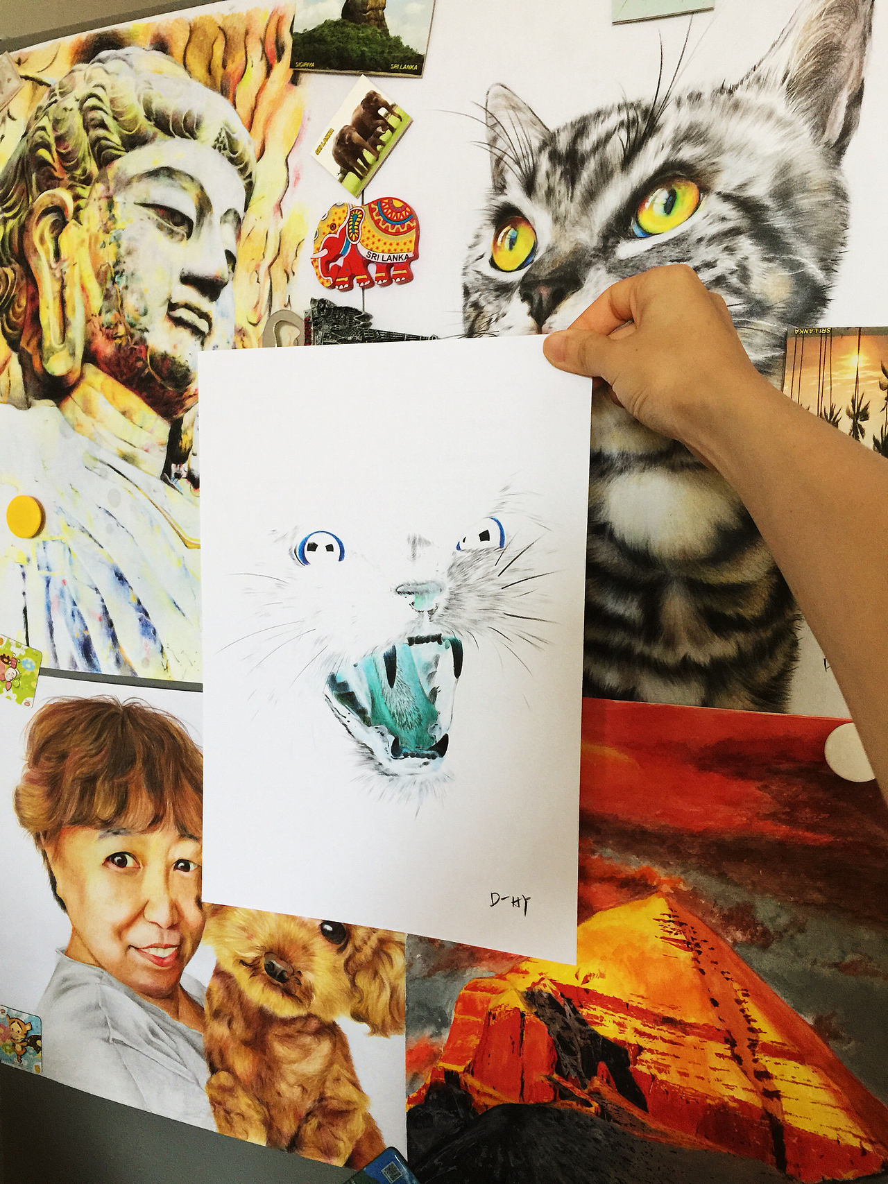 D_HY彩铅画《反色黑猫》（图ZMTE5Njc3NDE2） - 绘画 - 站酷设计师Draw_HY原创素材 - 站酷ZCOOL