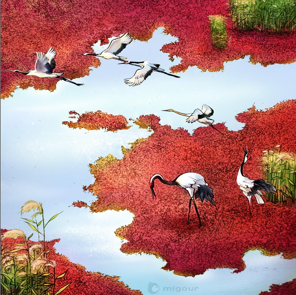 红海滩之圆境印象