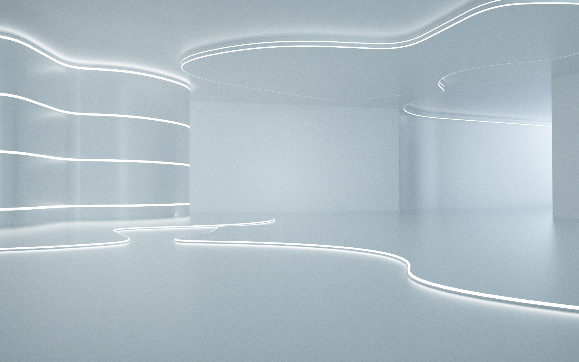 极简风格的室内灯光效果图