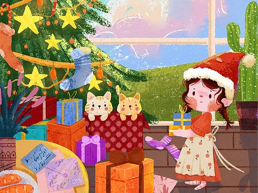 《圣诞节》（个人主页-ZNTY0MjUzNDQ=） - 儿童插画 - 站酷设计师梅子酱zj原创素材 - 站酷ZCOOL