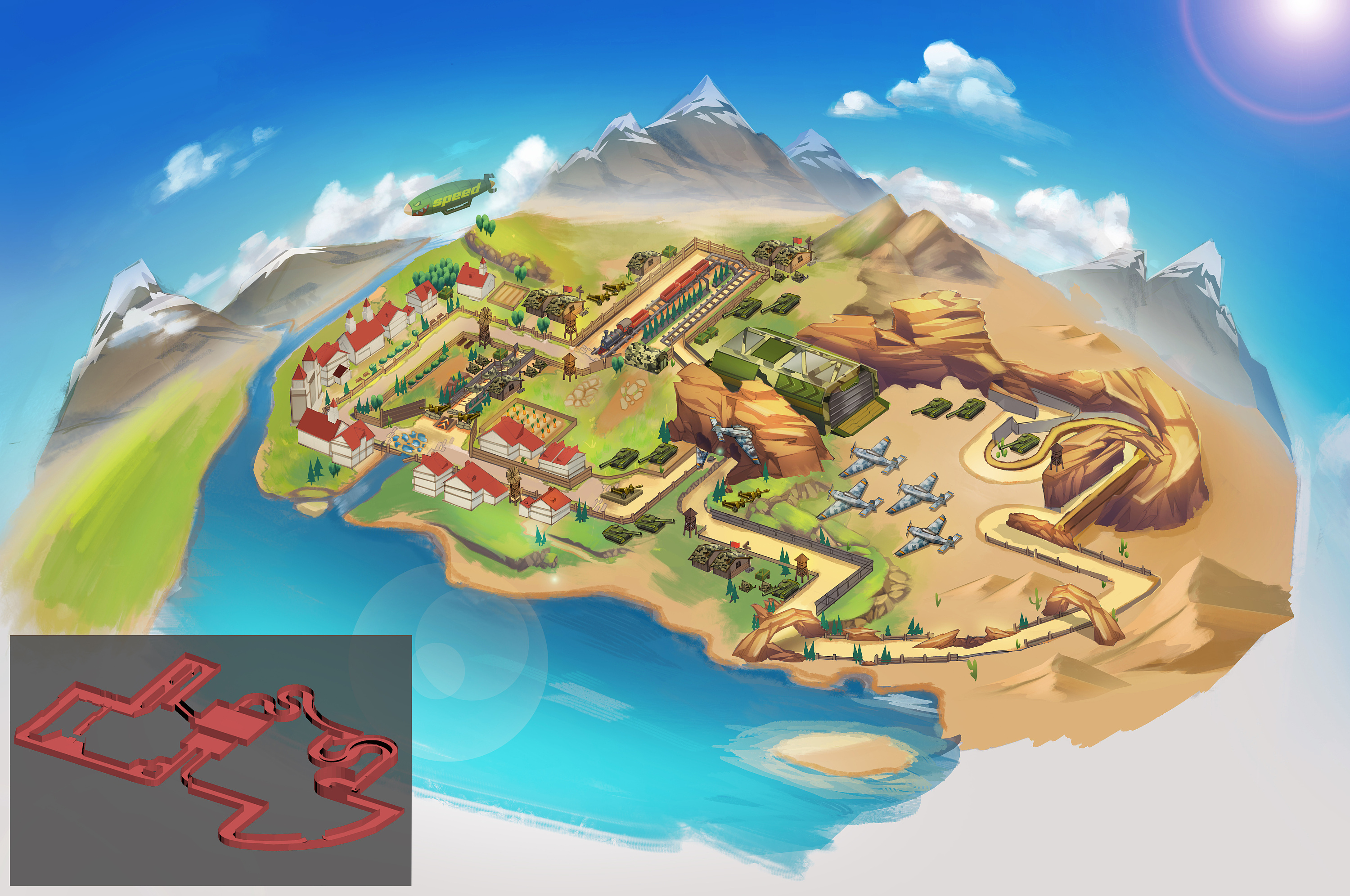 赛道概念设计《军事基地》