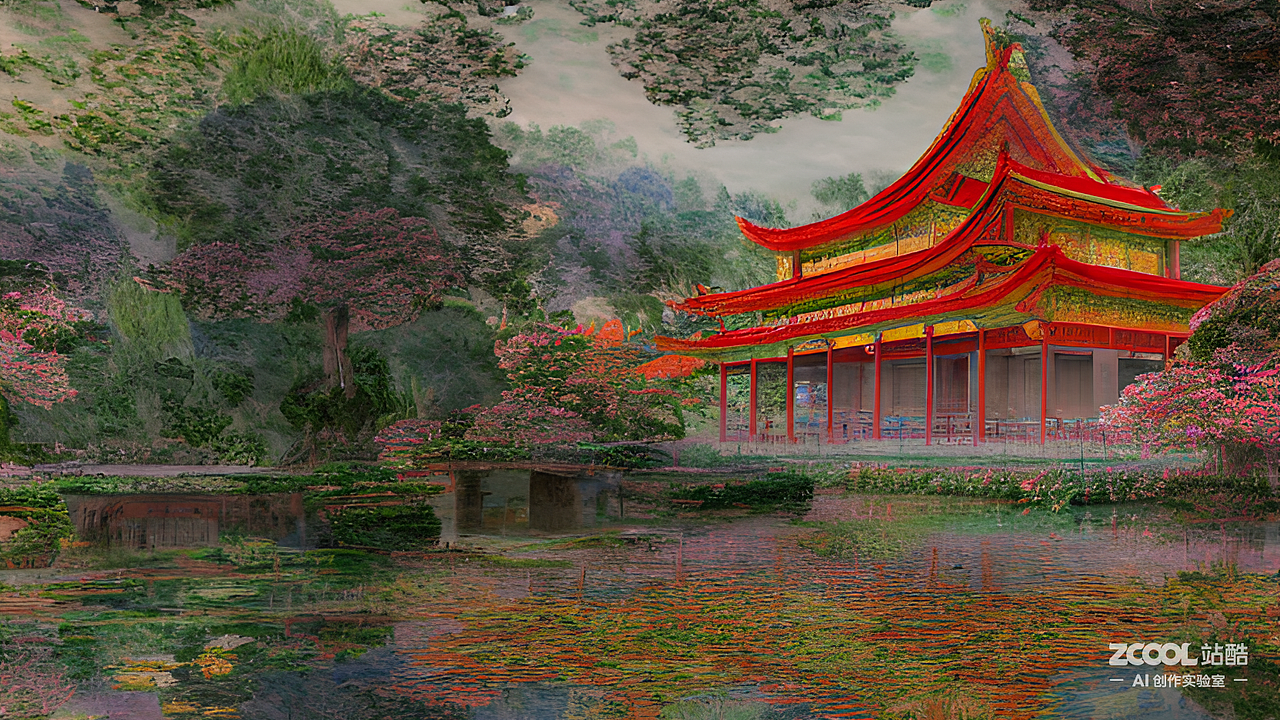 #AI创作实验室#镇江 金山 山水 寺庙