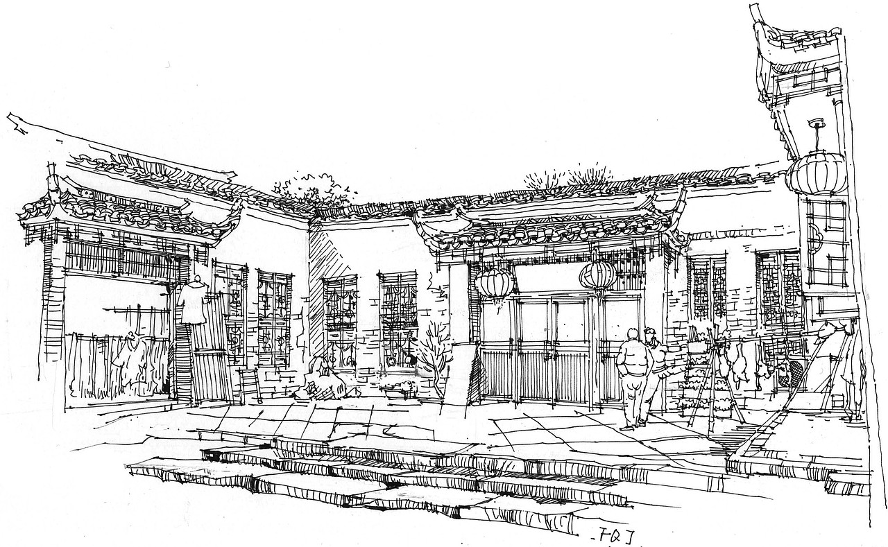 手绘古徽州·中国画里的世外桃源2（图ZNzU5MjEwMDA=） - 创作习作 - 站酷设计师FQJsketch原创素材 - 站酷ZCOOL