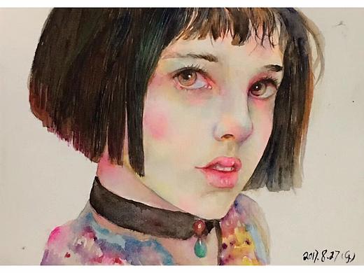 水彩肖像插画马蒂尼