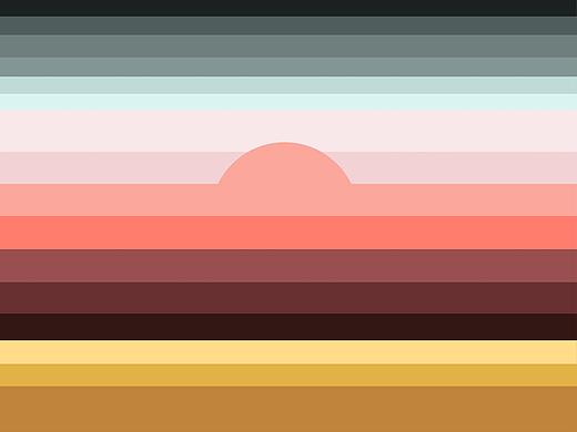 扁平风色块风景插画