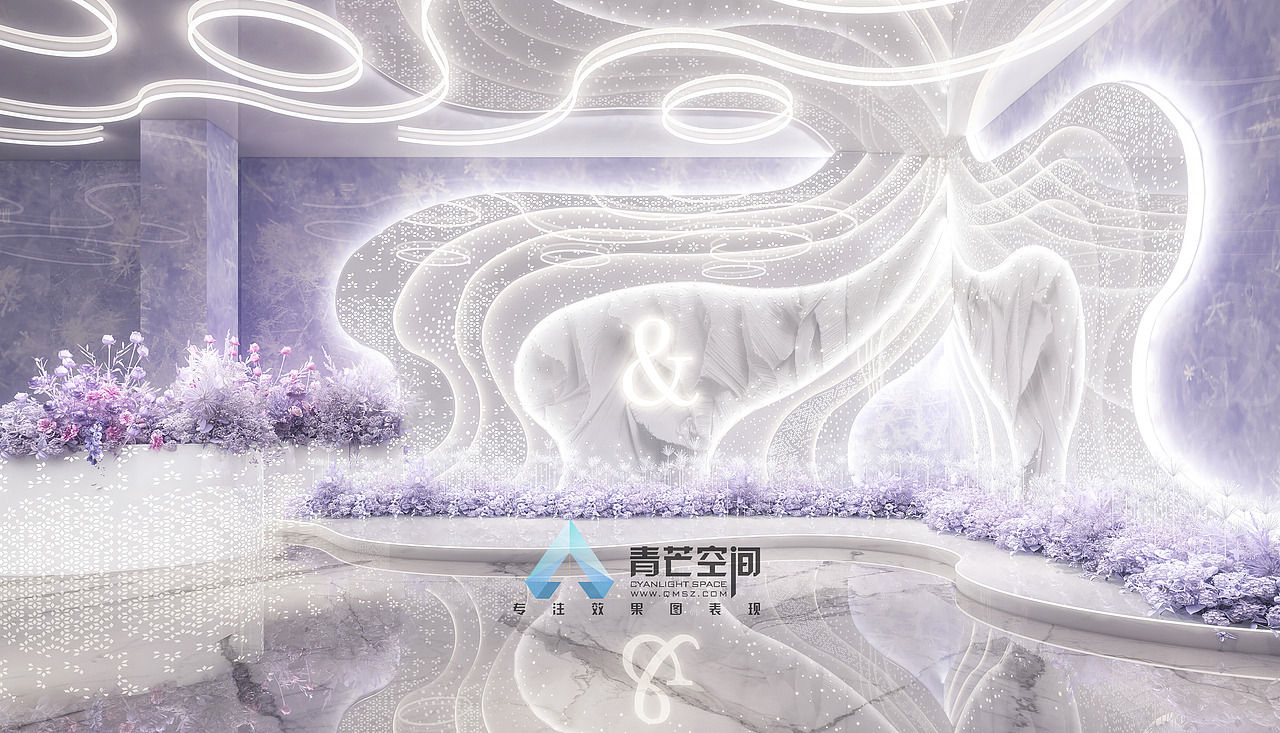 大型婚宴厅婚礼酒店布置效果图