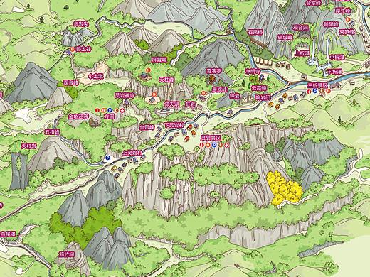 雁荡山手绘地图
