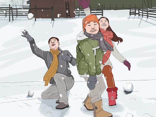 一张冬天的插画