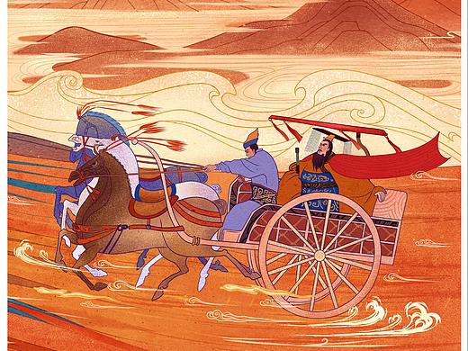 荆楚文化故事插画集-高山流水、屈原放逐、编钟乐舞等