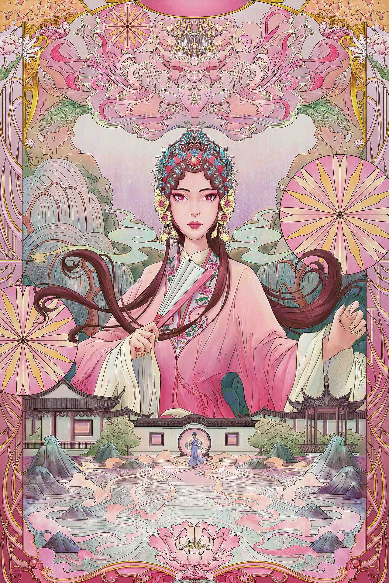 经典戏曲人物形象插画