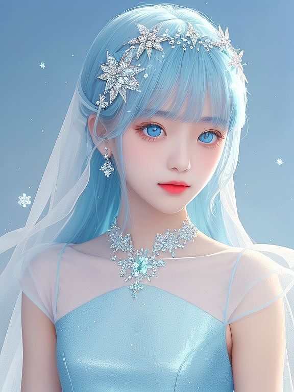 AI绘画︳冰雪女孩