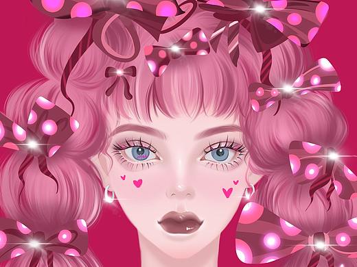 粉色女孩（个人主页-ZNTI2MDkxNTI=） - 商业插画 - 站酷设计师黑胡椒茉莉原创素材 - 站酷ZCOOL