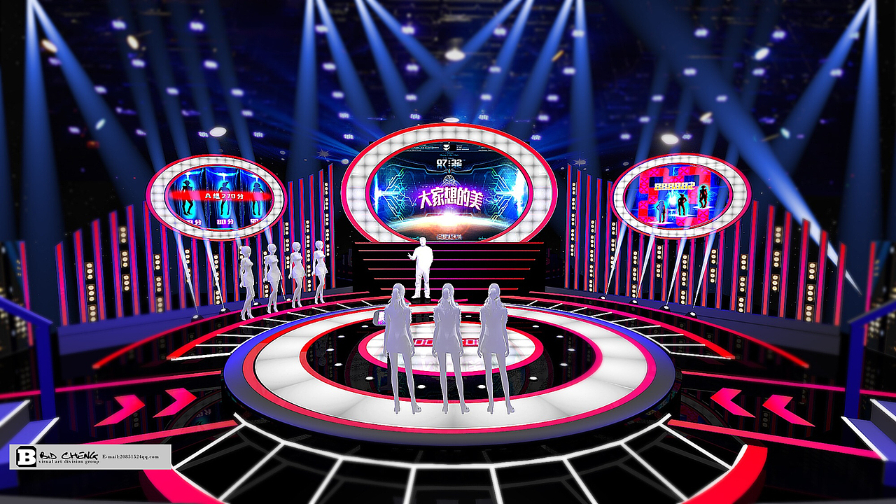 中国教育电视台《大家想得美》舞台设计（图ZMTUyODA4MDgw） - 舞台美术 - 站酷设计师廖亚承原创素材 - 站酷ZCOOL