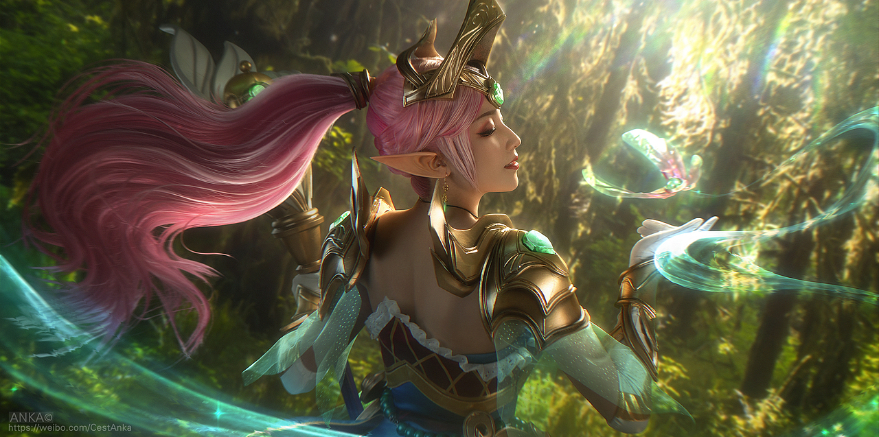 英雄联盟风女皮肤:女帝·迦娜 cosplay合成摄影后期