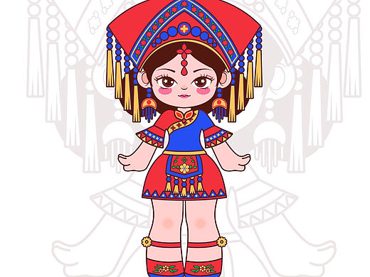 ip设计|壮族小姑娘