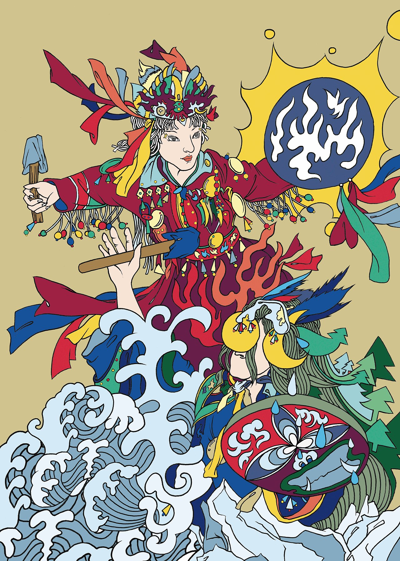 萨满(天宫大战)手绘