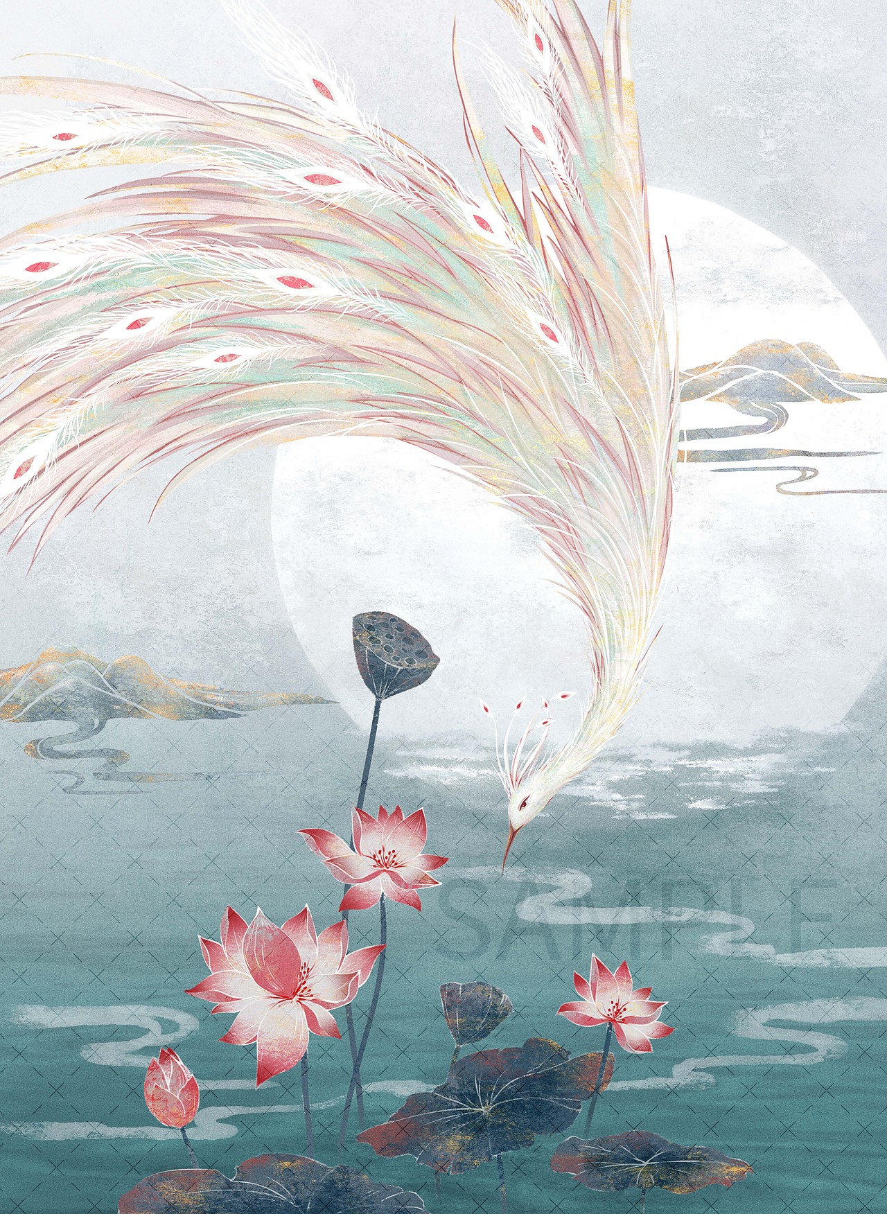 望月（图ZMjU1NjkyMzQ4） - 商业插画 - 站酷设计师阿祈原创素材 - 站酷ZCOOL