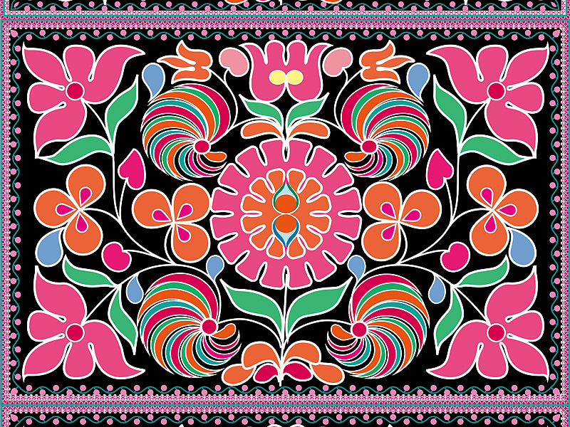 云南巍山彝族刺绣纹样万花筒