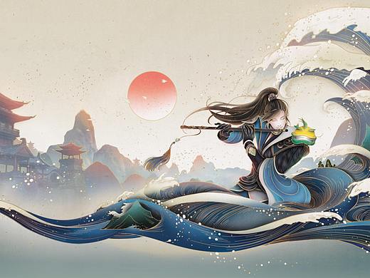 雪碧×网易游戏×楚留香   包装插画
